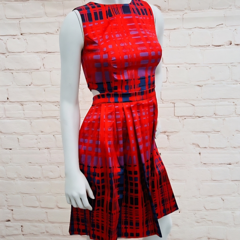 Eva Mendes for New York & Company Plaid Sz 14 Midi Dress